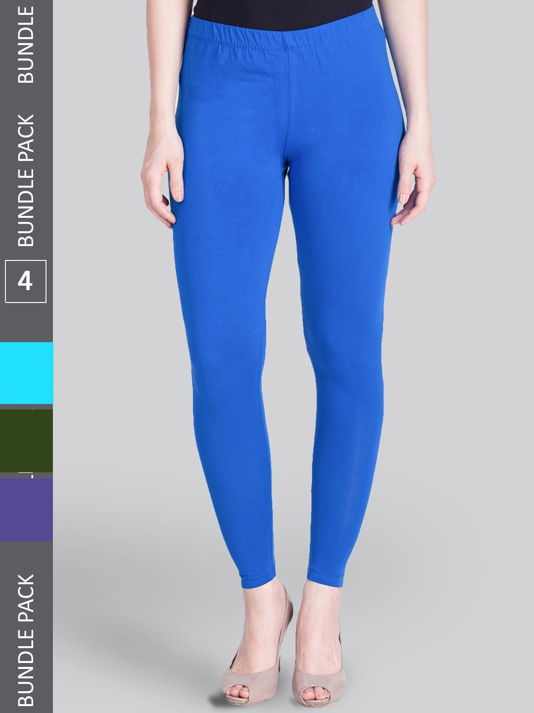 

LYRA Women Pack Of 4 Ankle-Length Leggings, Blue