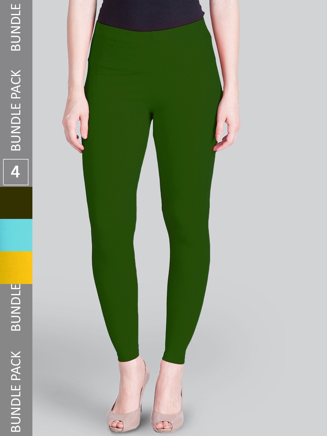 

LYRA Women Pack Of 4 Ankle-Length Leggings, Green