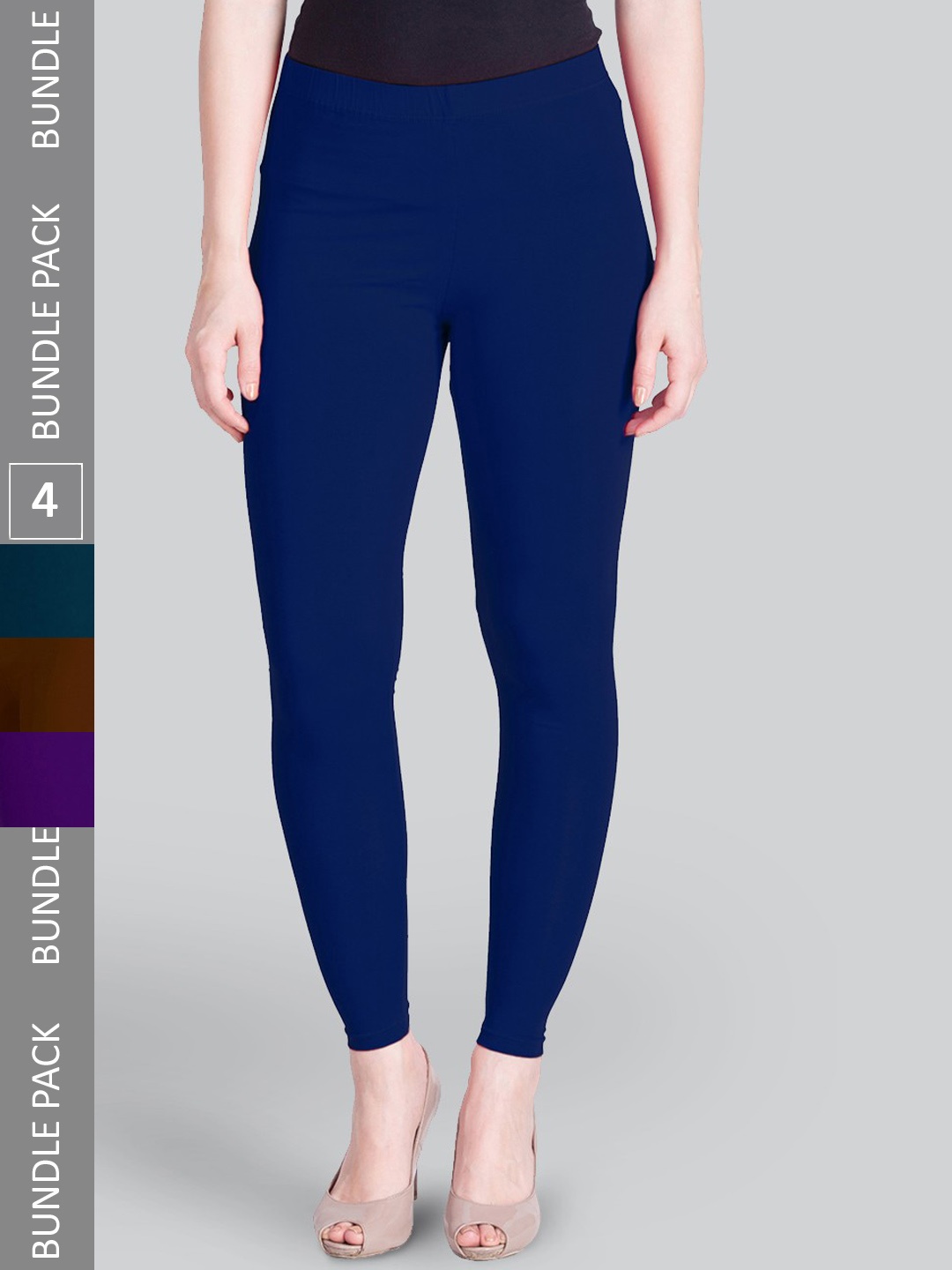 

LYRA Women Pack Of 4 Ankle-Length Leggings, Navy blue