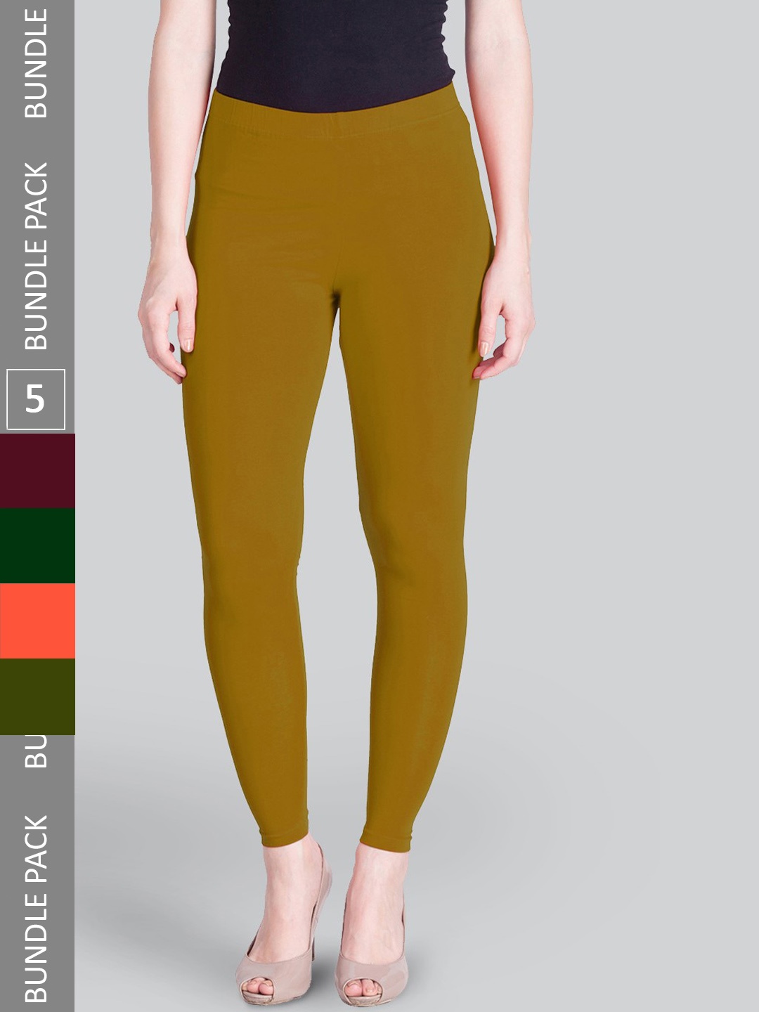 

LYRA Pack Of 5 Ankle-Length Leggings, Green