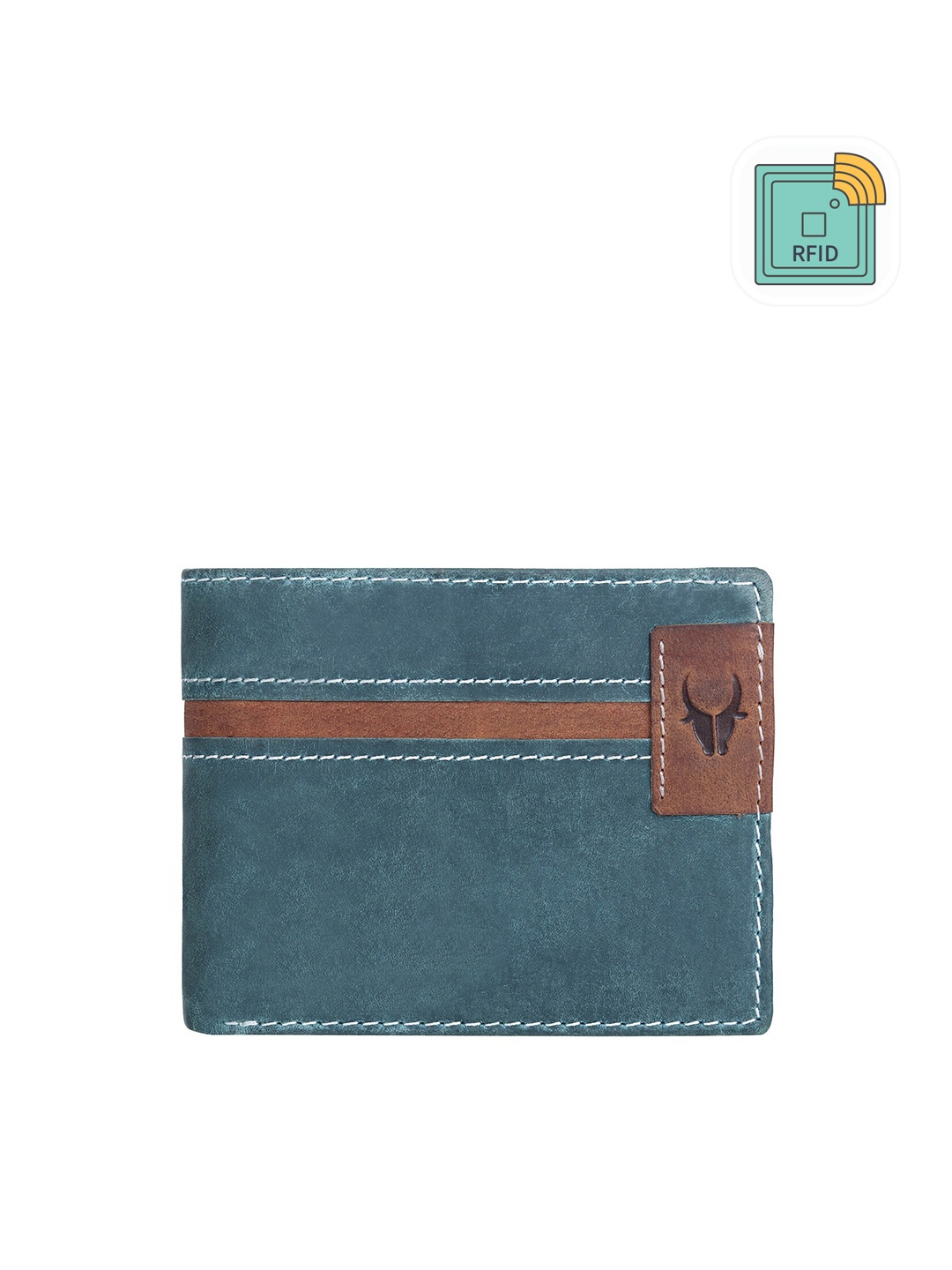 

WildHorn Men Leather Two Fold Wallet, Blue