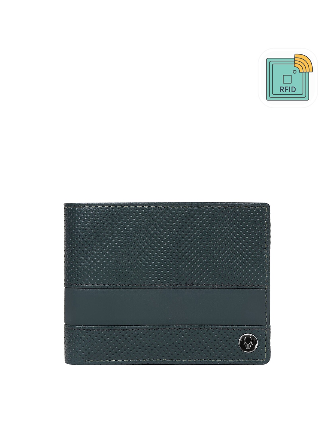 

WildHorn Men Leather Two Fold Wallet, Sea green