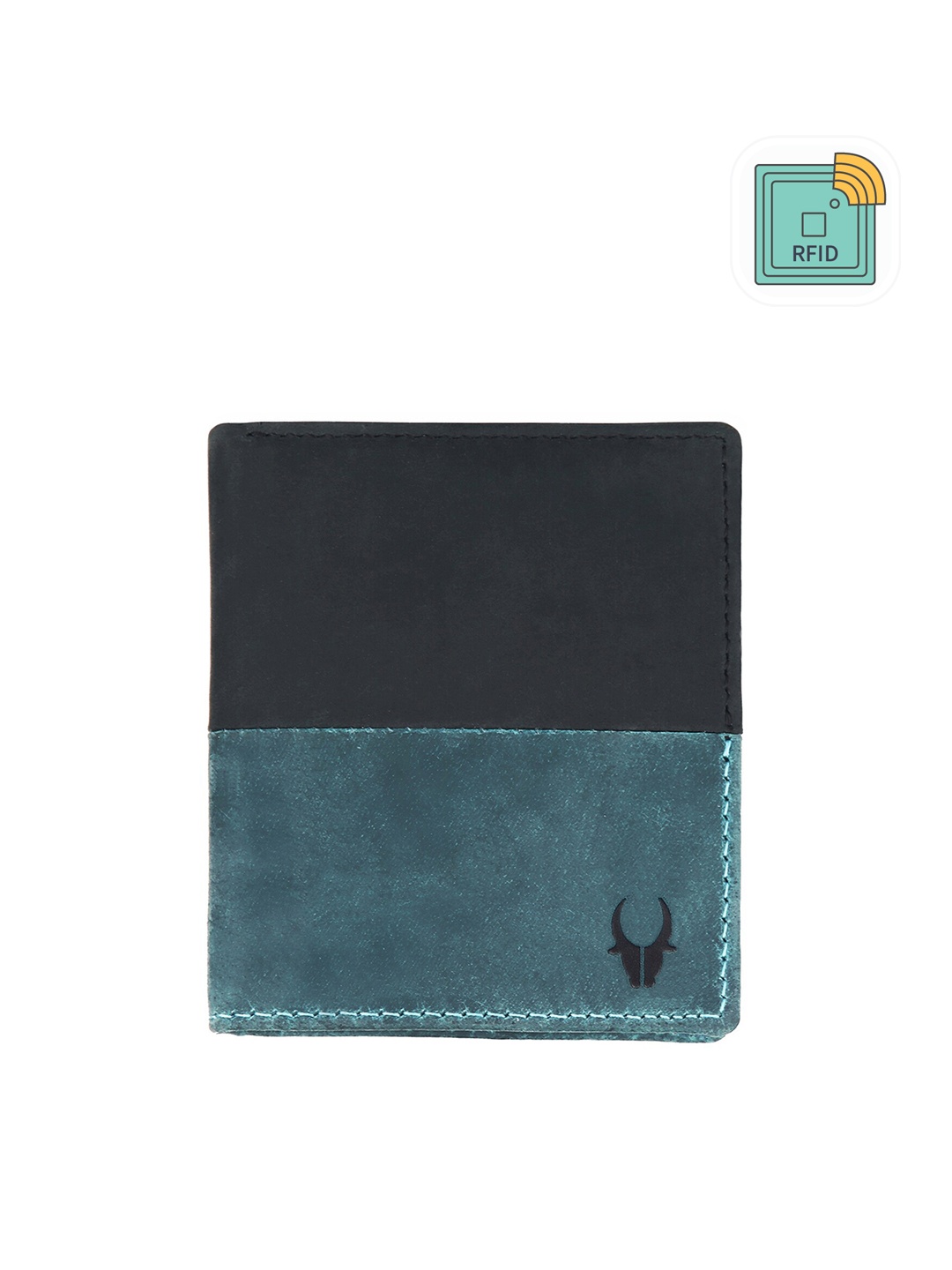 

WildHorn Men Colourblocked Leather Two Fold Wallet, Brown