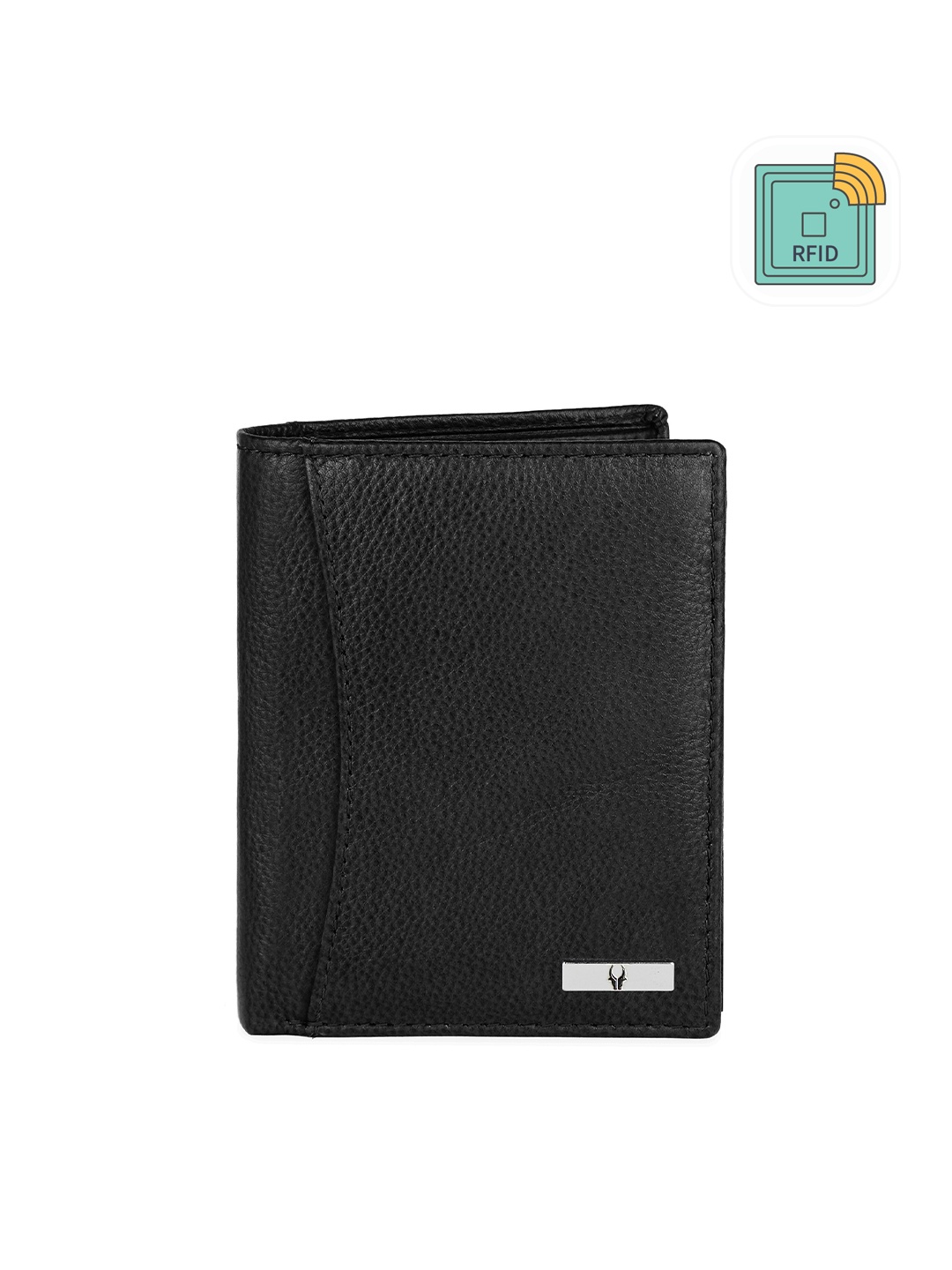 

WildHorn Men RFID Leather Two Fold Wallet, Black