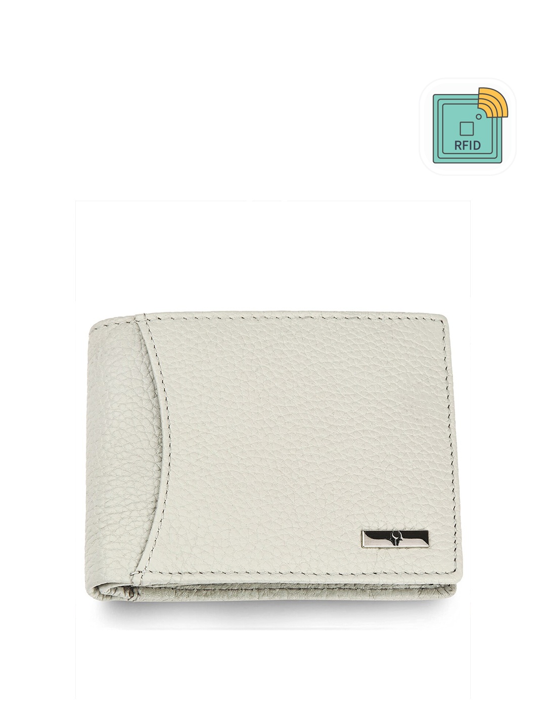

WildHorn Men Leather Two Fold Non Detachable Flap Wallet, Beige