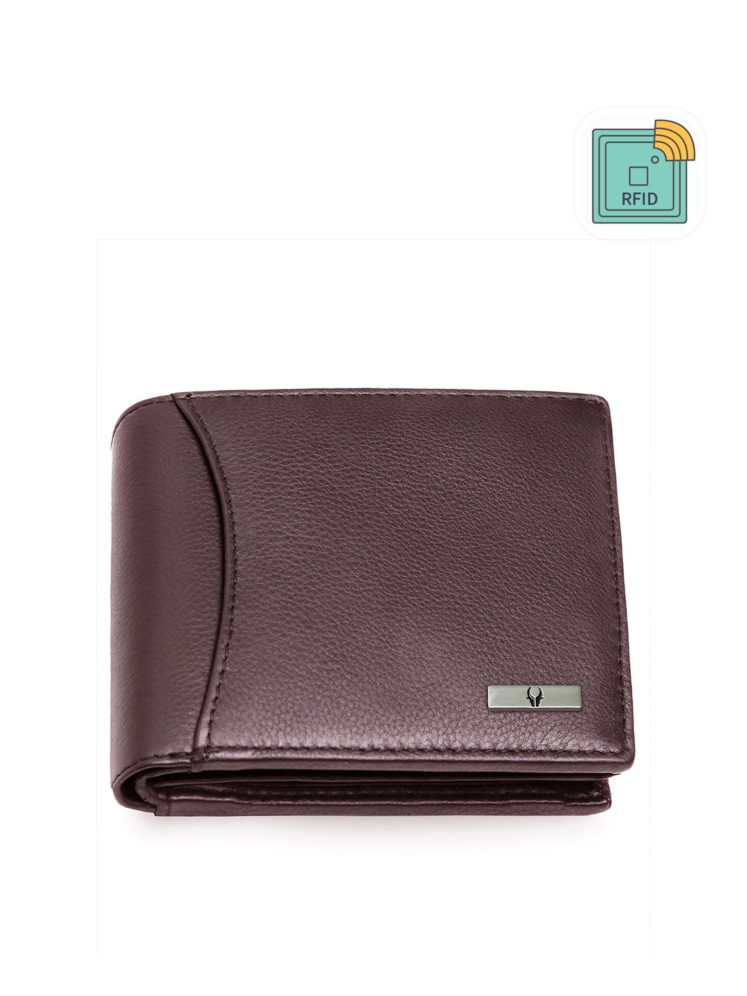 

WildHorn Men Leather Two Fold Non Detachable Flap Wallet, Brown