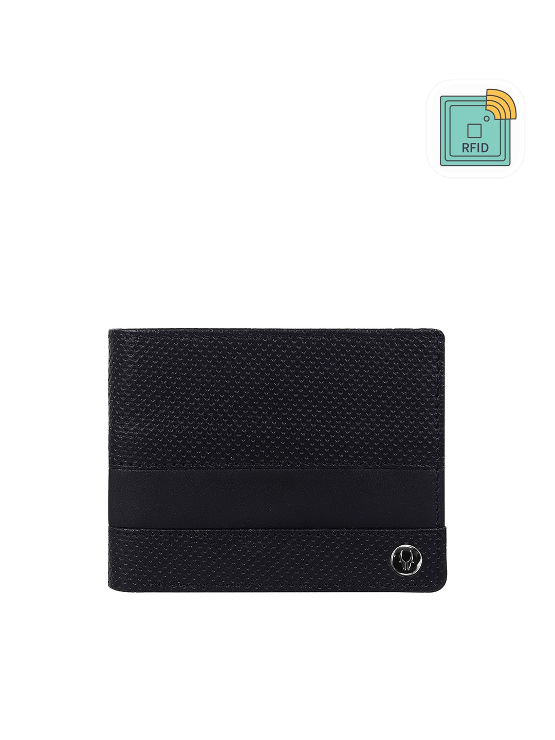 

WildHorn Men Leather Two Fold Wallet, Black