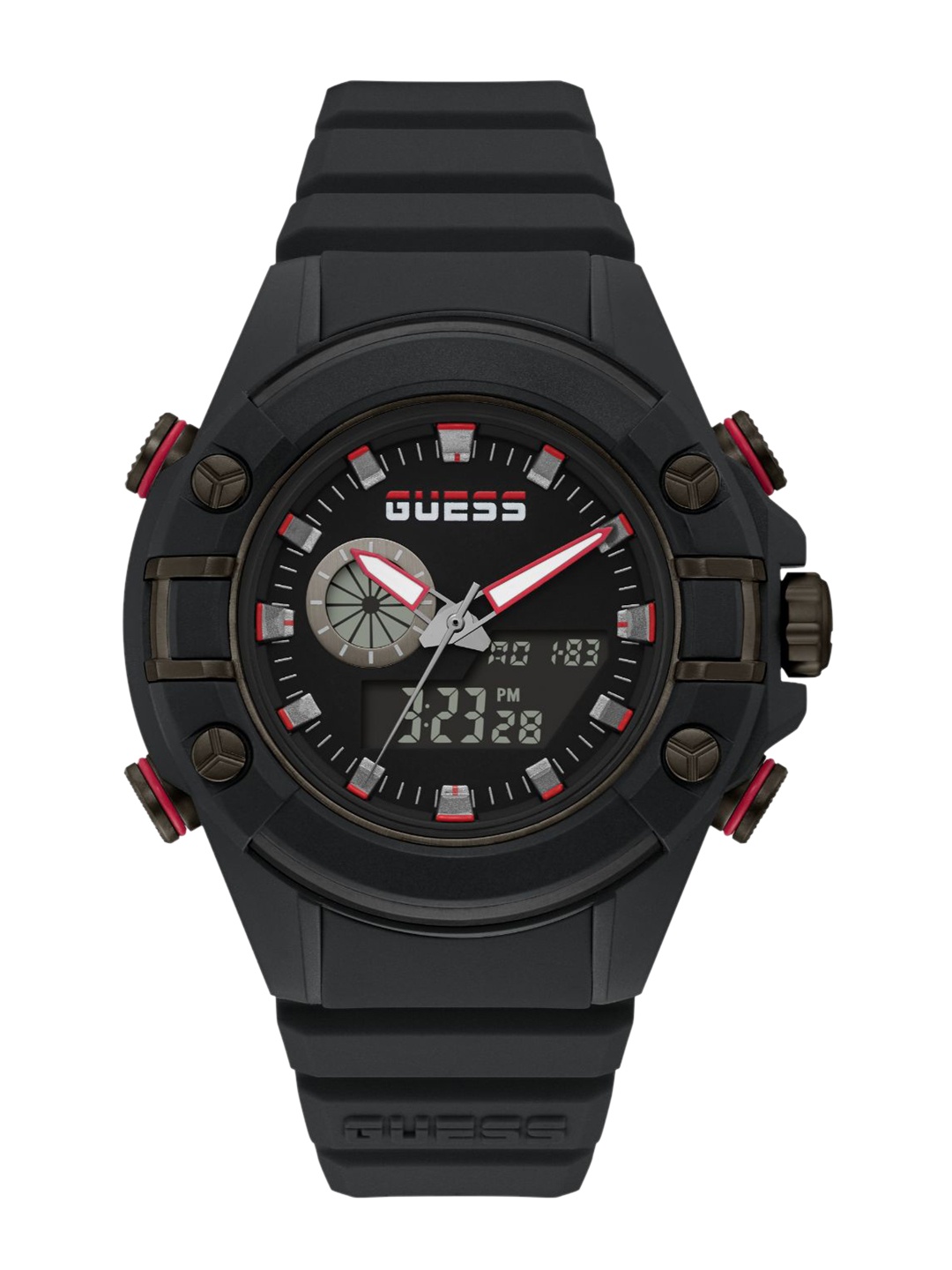 

GUESS Men Brass Dial & Straps Analogue and Digital Watch GW0269G3, Black