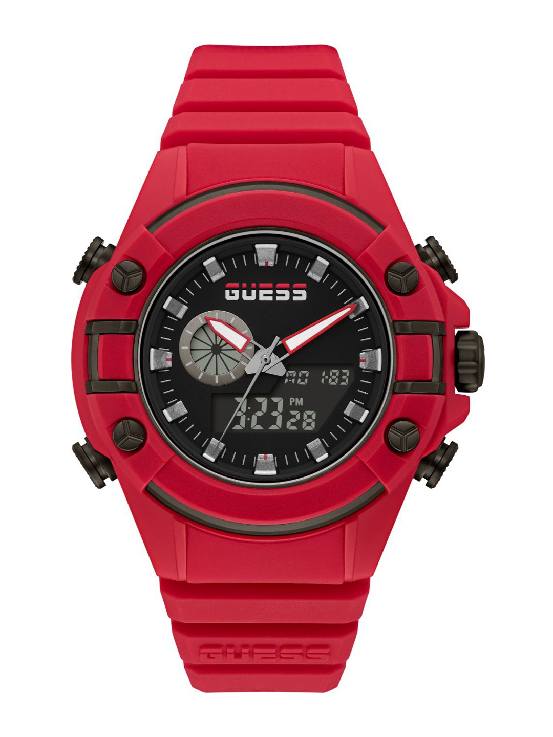 

GUESS Men Brass Dial & Straps Analogue and Digital Watch GW0269G5, Black