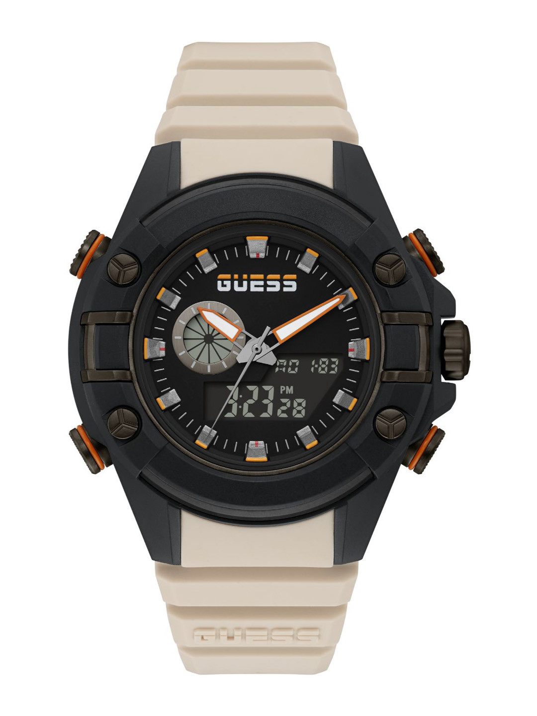 

GUESS Men Brass Dial & Straps Analogue and Digital Watch GW0269G1, Black