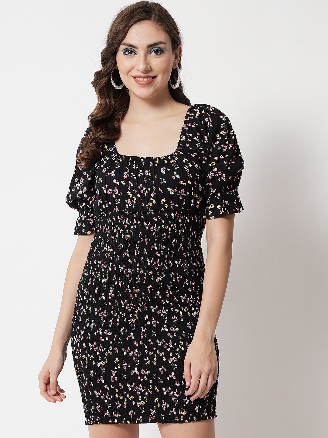 

Trend Arrest Black Floral Bodycon Dress