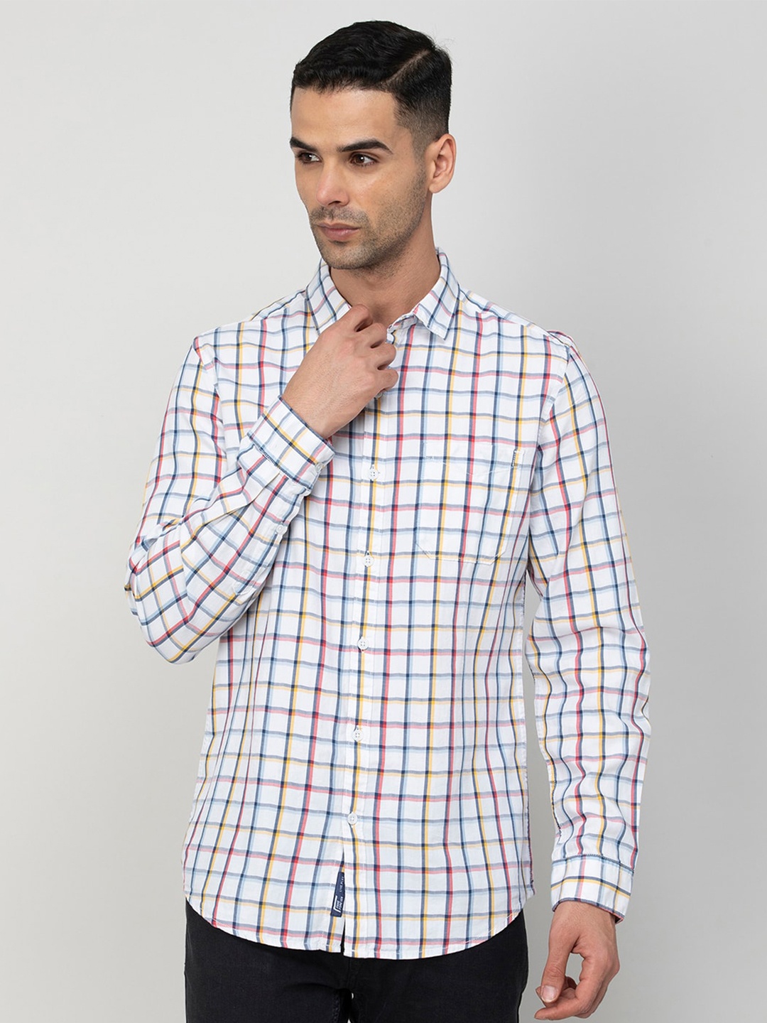 

Fame Forever by Lifestyle Men White Checked Casual Shirt