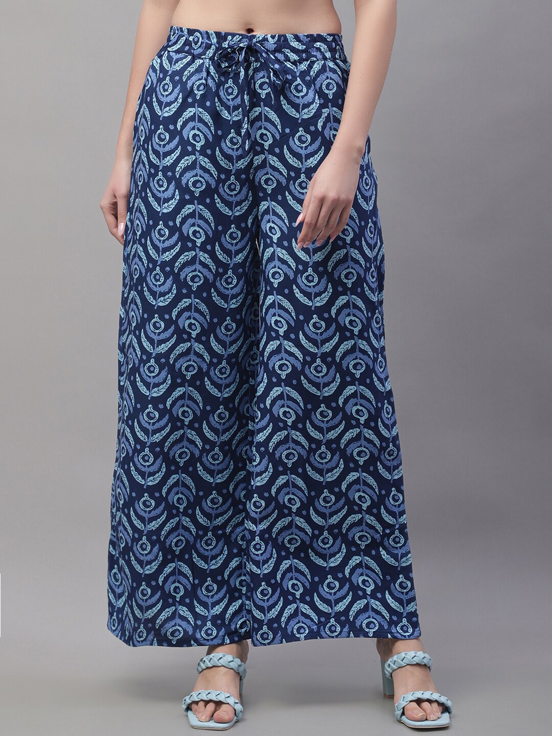 

Pistaa Women Floral Printed Palazzos, Blue