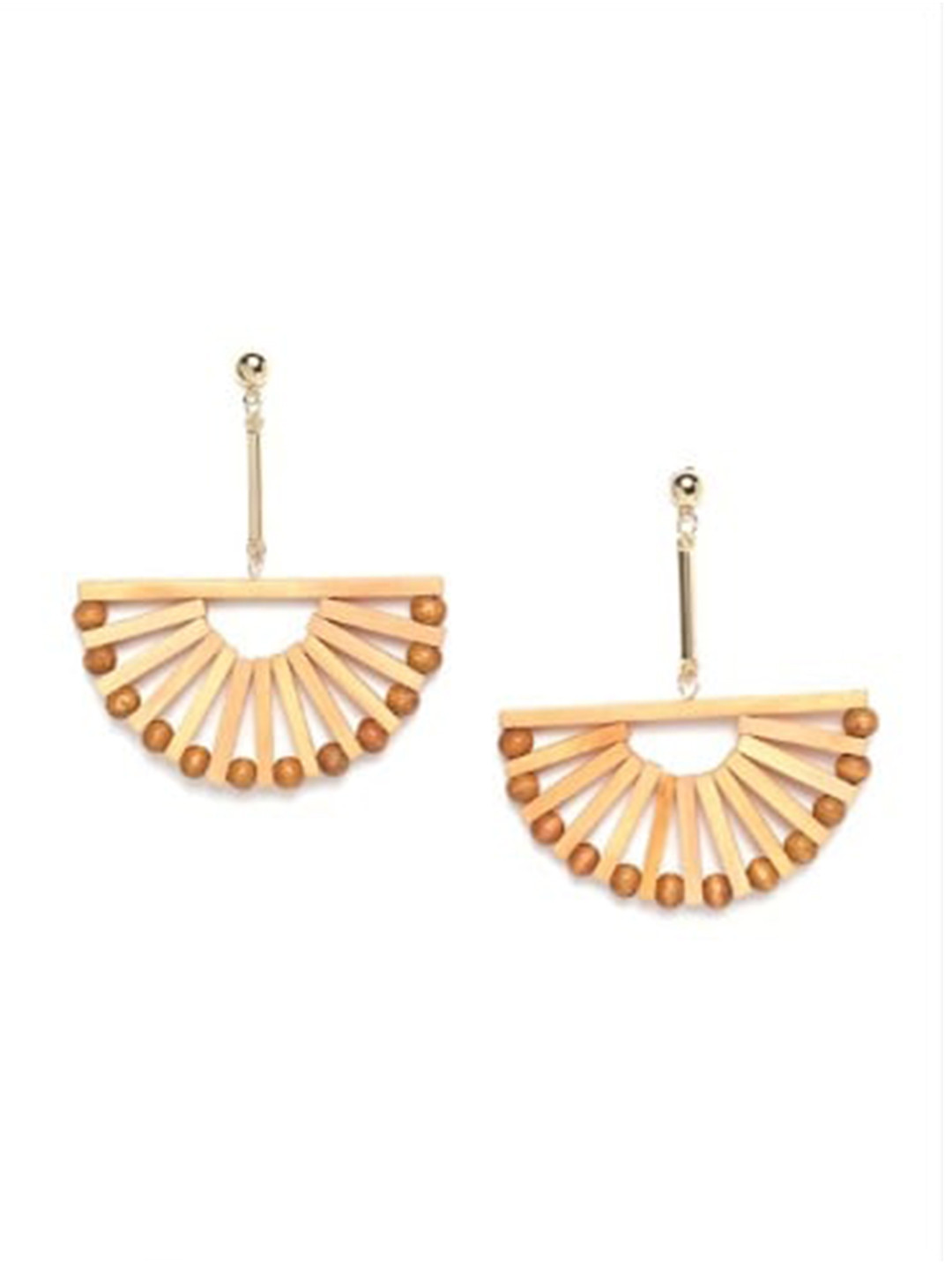 

Wild & Free Wooden Geometric Drop Earrings, Brown