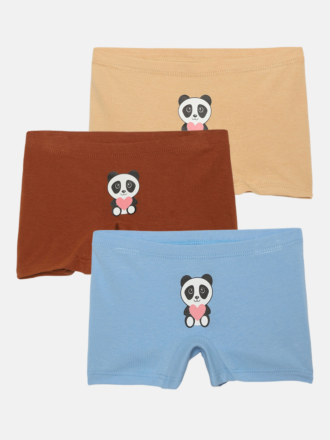 

mackly Girls Pack Of 3 Printed Boxer Style Briefs, Brown