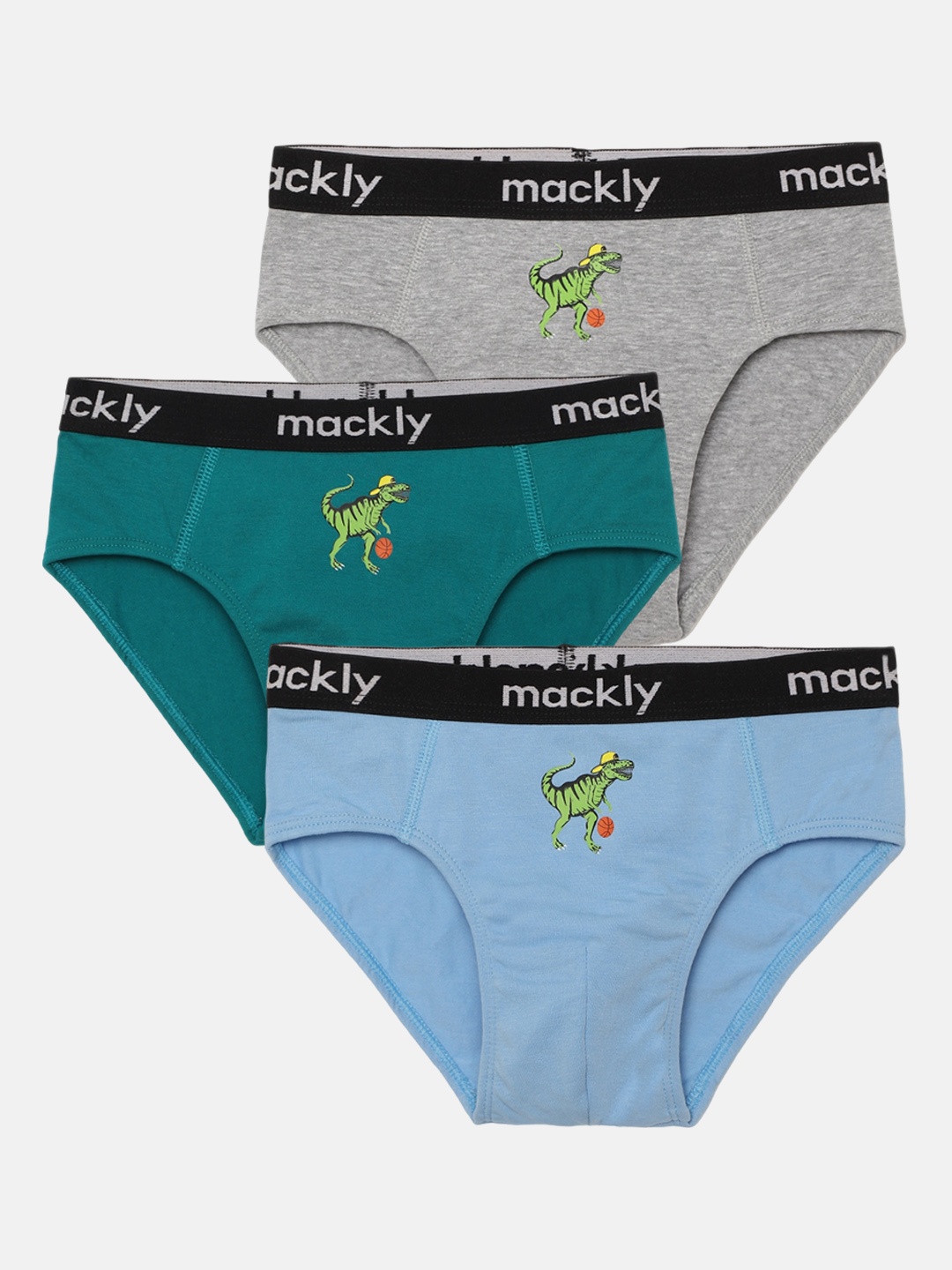 

mackly Boys Pack Of 3 Mid-Rise Basic Briefs, Teal