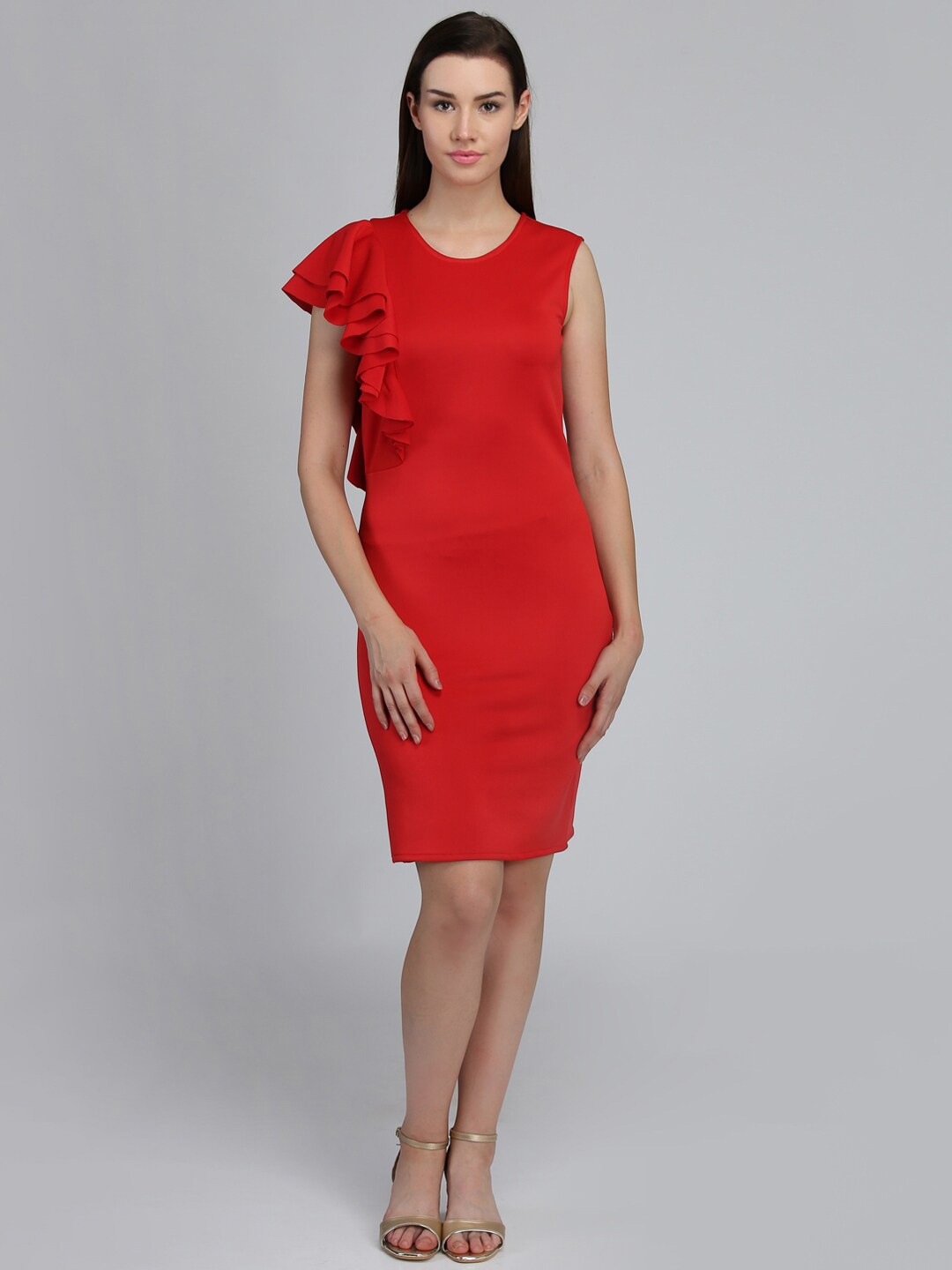 

DODO & MOA Red Scuba Sheath Dress