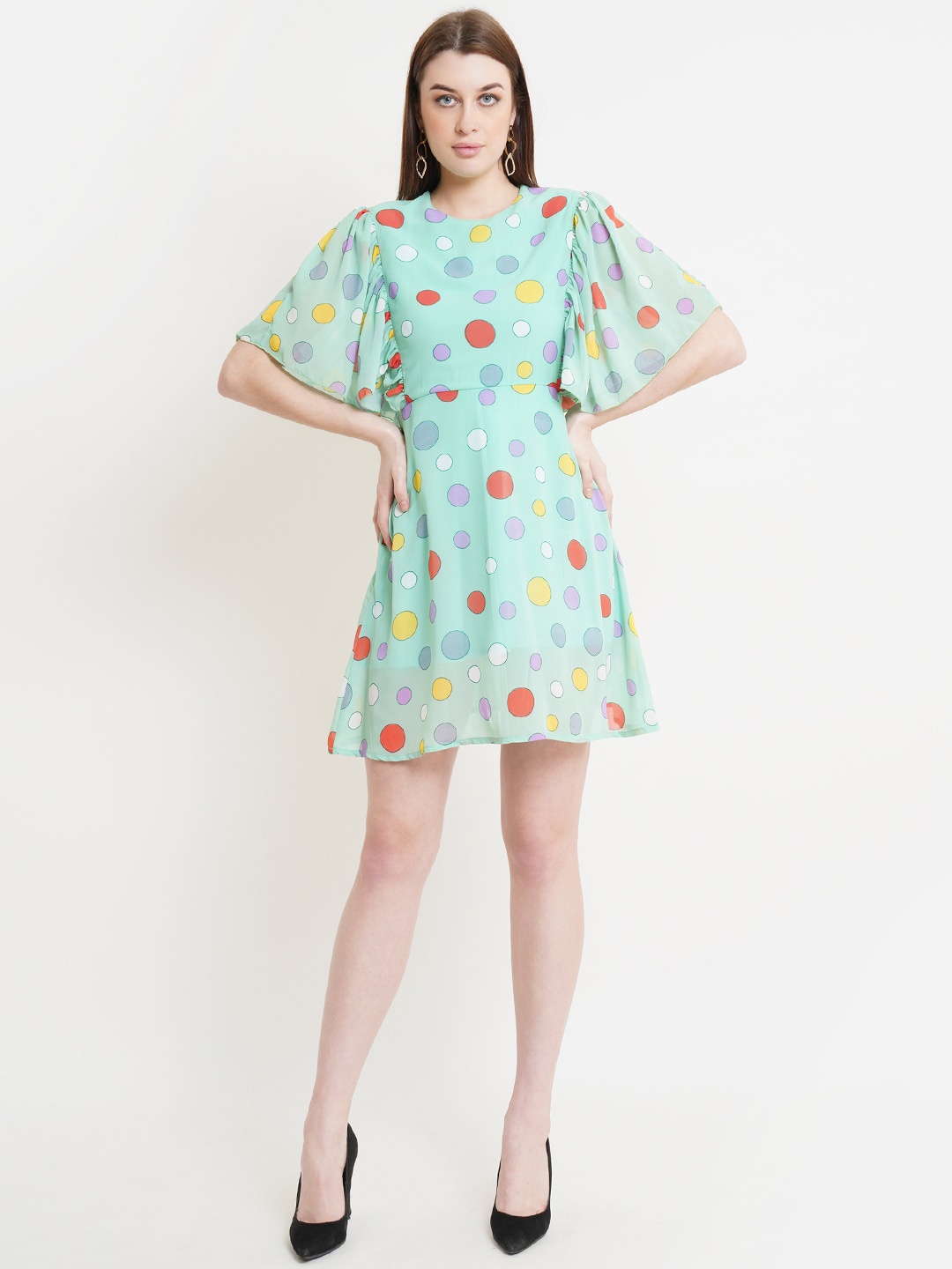 DODO & MOA Multicoloured Floral Georgette Dress, Multi