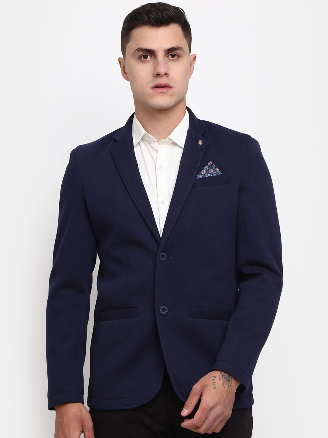 

V-Mart Men Single-Breasted Formal Blazer, Navy blue