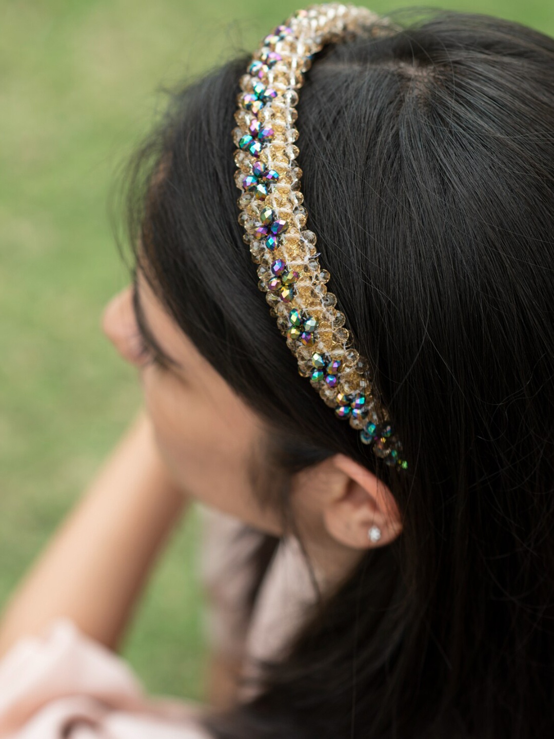 

Choko Women Embellished Crystals Hairband, Blue