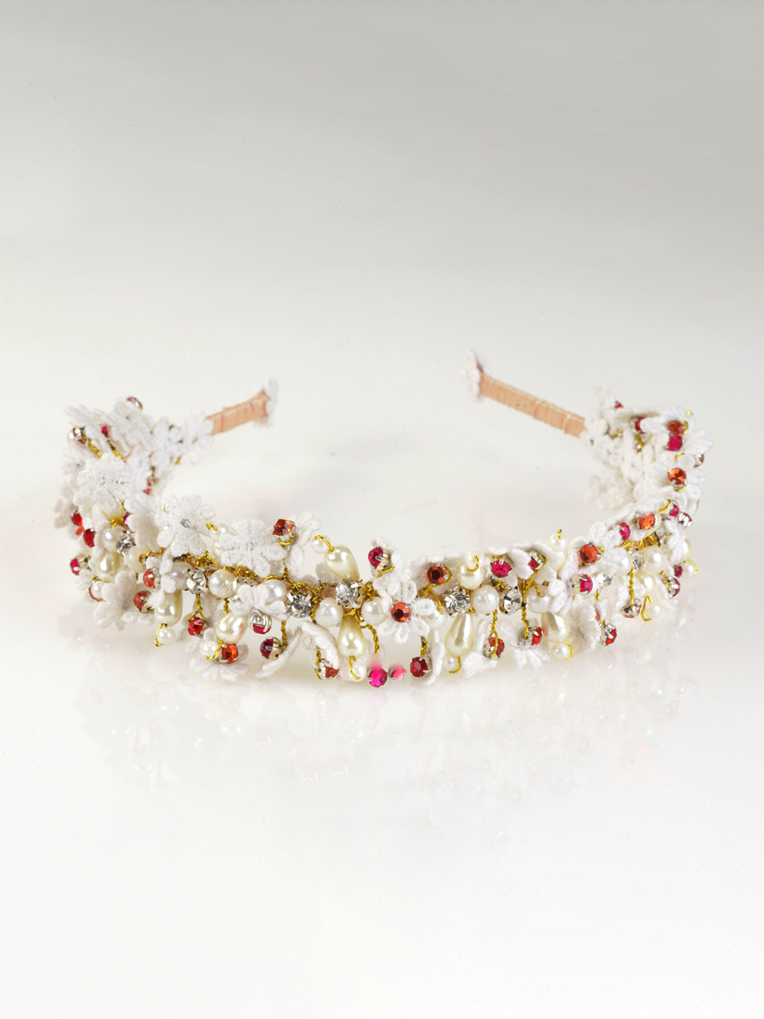 

Choko Women Beaded Hairband, White