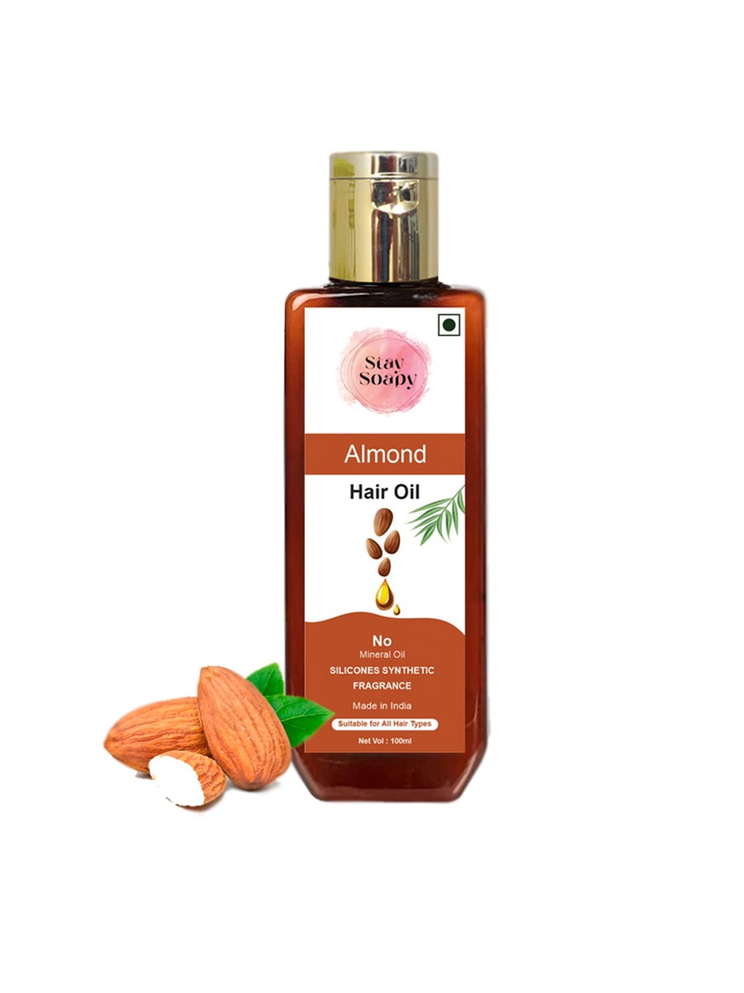 

Stay Soapy Almond Hair Oil for Healthy Hair Scalp & Hair Roots - 100 ml, Brown