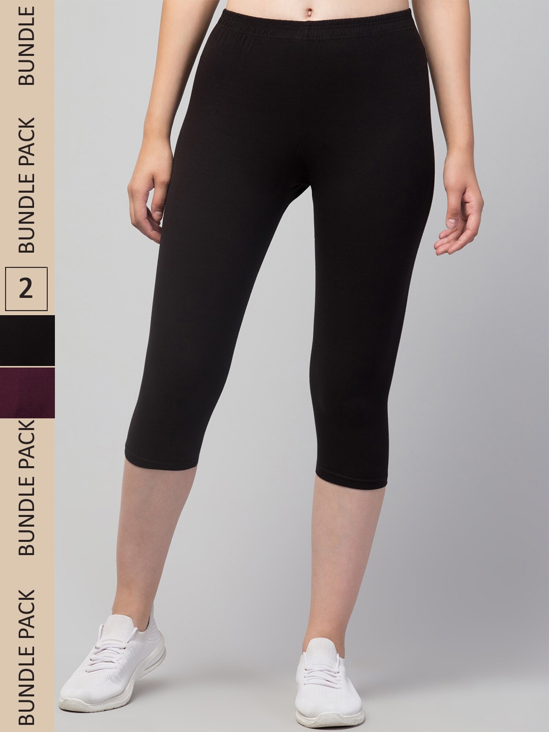 

Apraa & Parma Women Pack of 2 Skinny Fit Capris, Purple