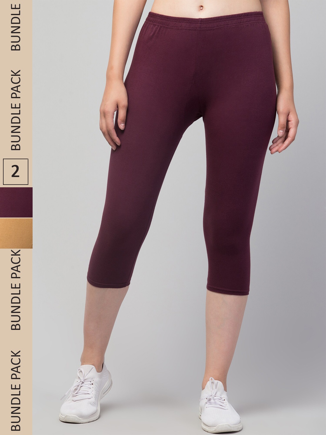 

Apraa & Parma Women Pack of 2 Skinny Fit Capris, Purple