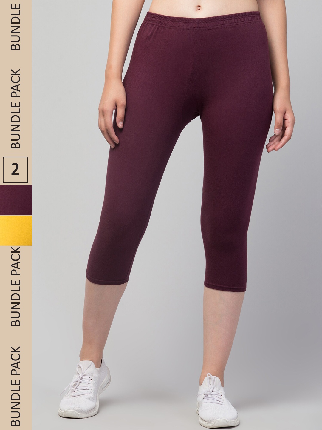 

Apraa & Parma Women Pack of 2 Skinny Fit Capris, Purple