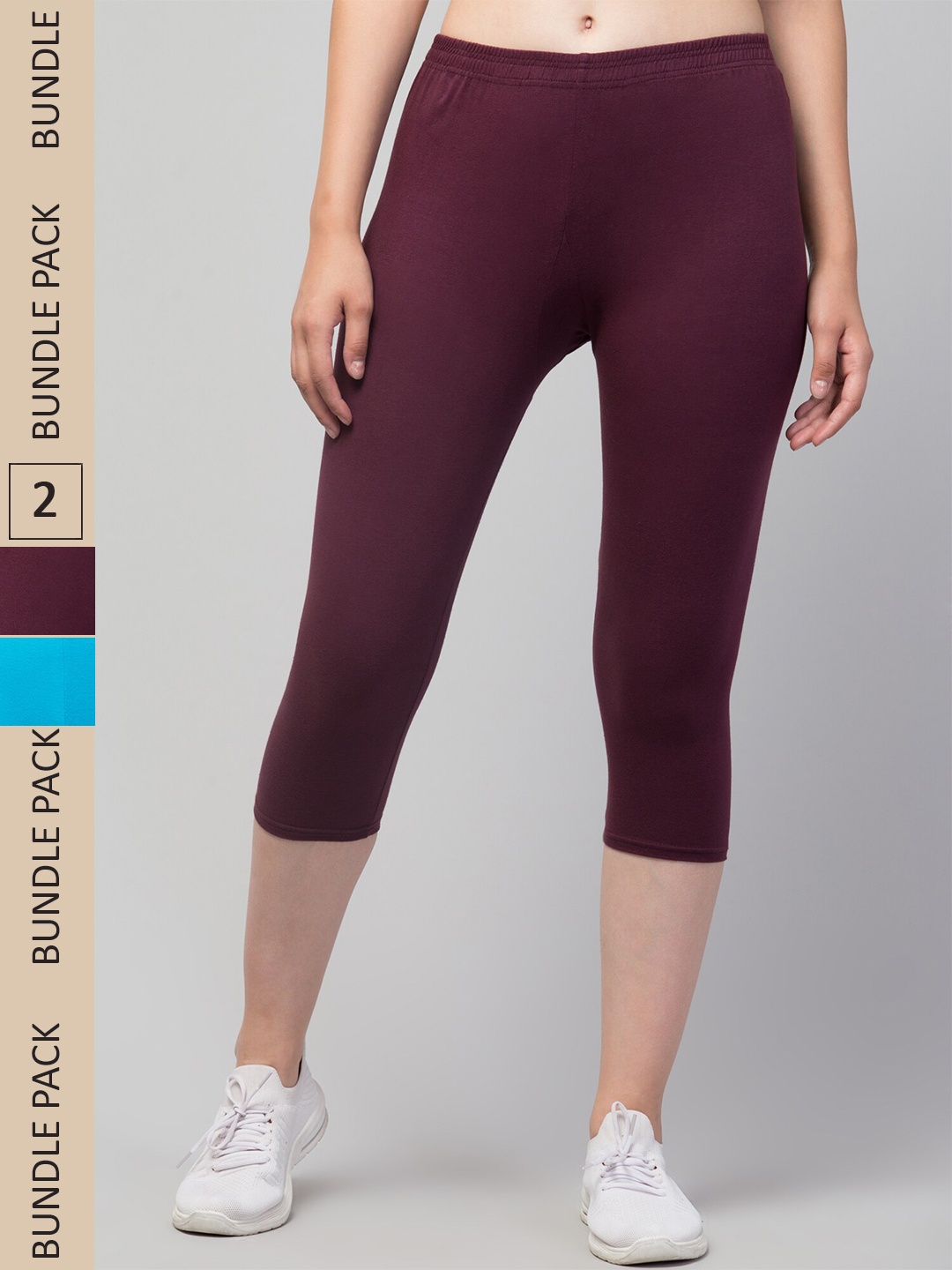 

Apraa & Parma Women Pack of 2 Skinny Fit Capris, Purple