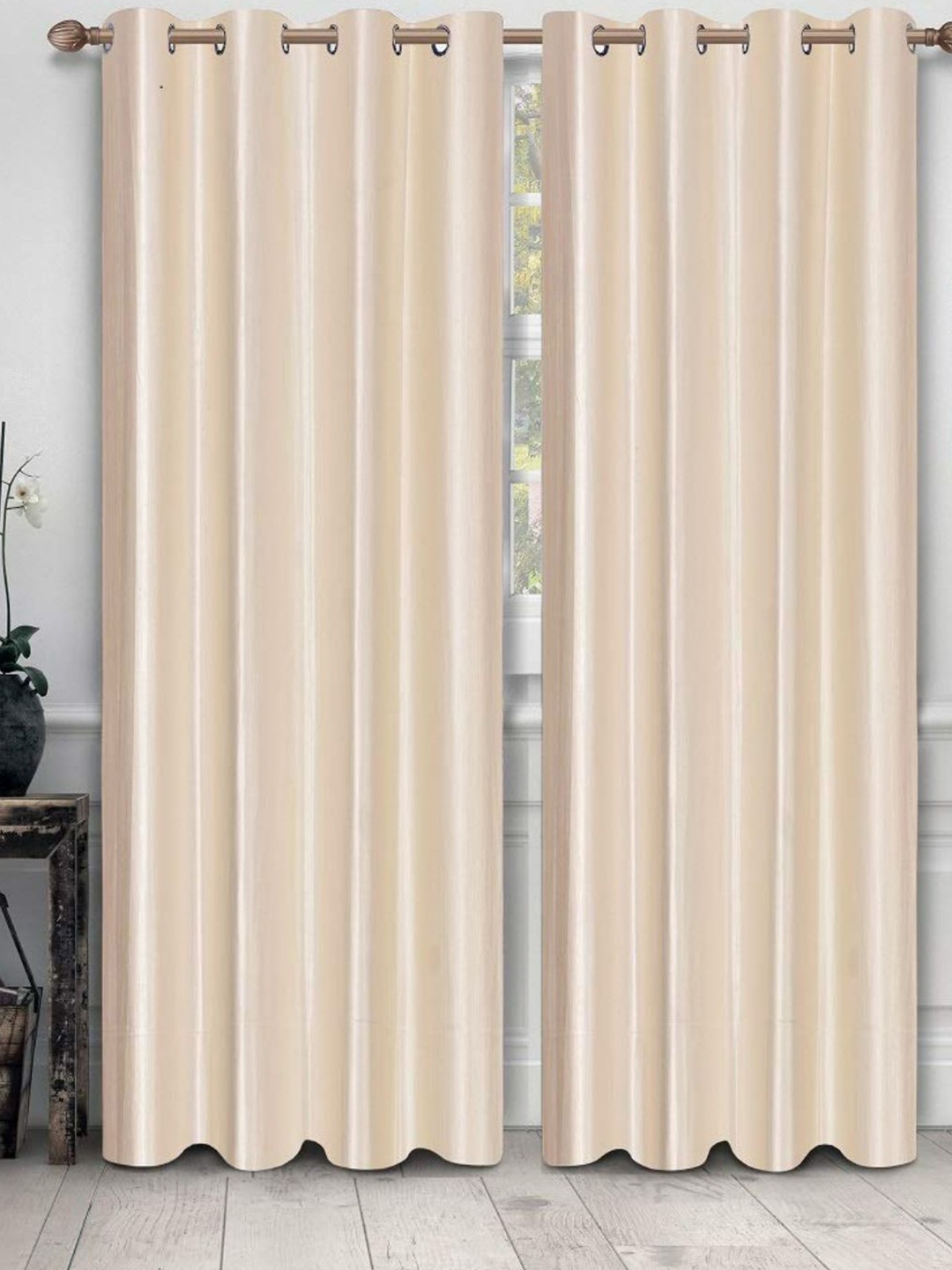 

Bajo's Cream-Coloured Set of 2 Long Door Curtain