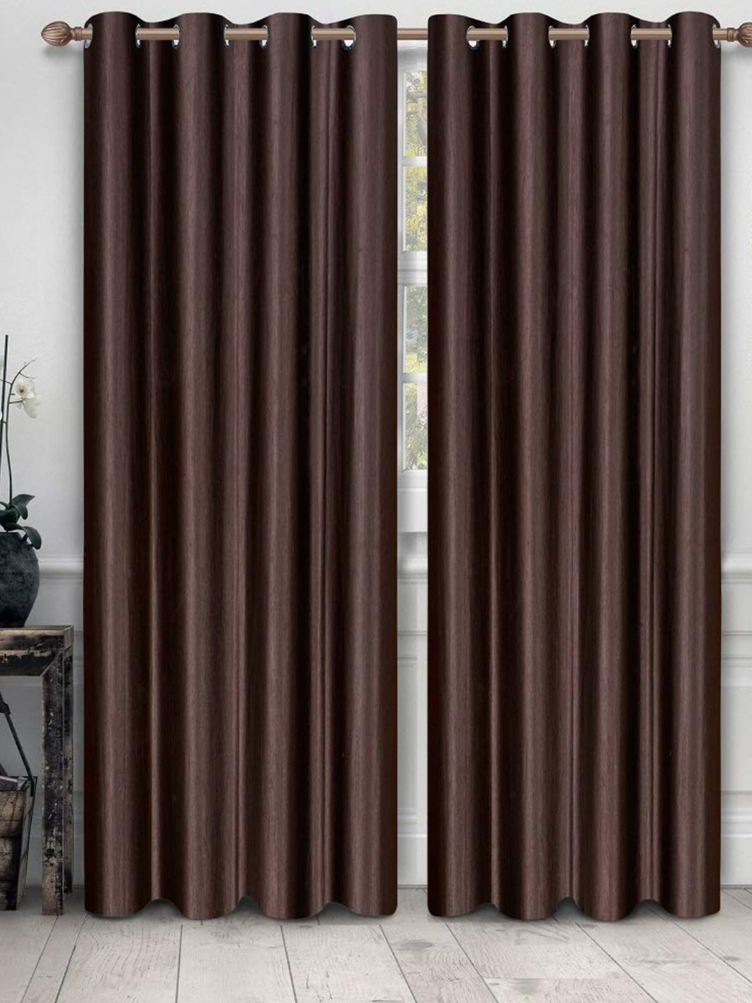 

Bajo's Coffee Brown Set of 2 Long Door Curtain