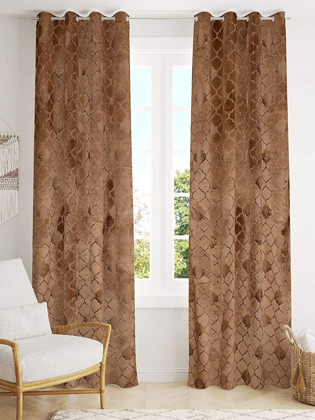 

Bajo's Camel Brown Set of 2 Long Door Curtain