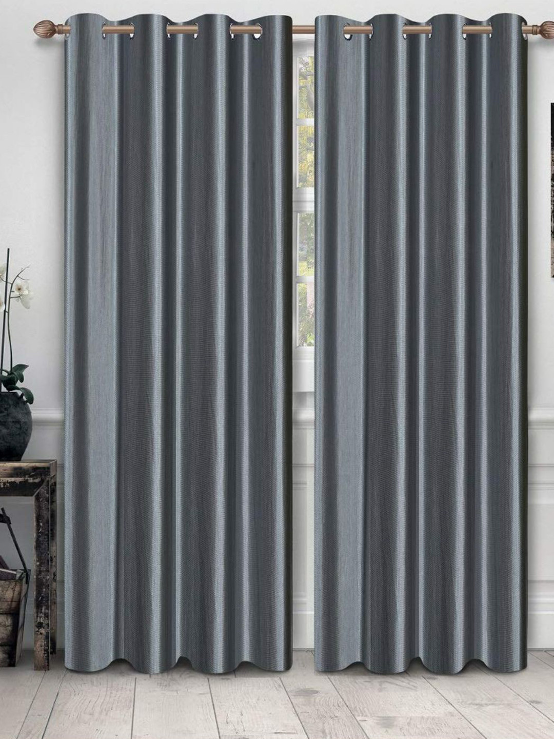 

Bajo's Grey Set of 2 Long Door Curtain