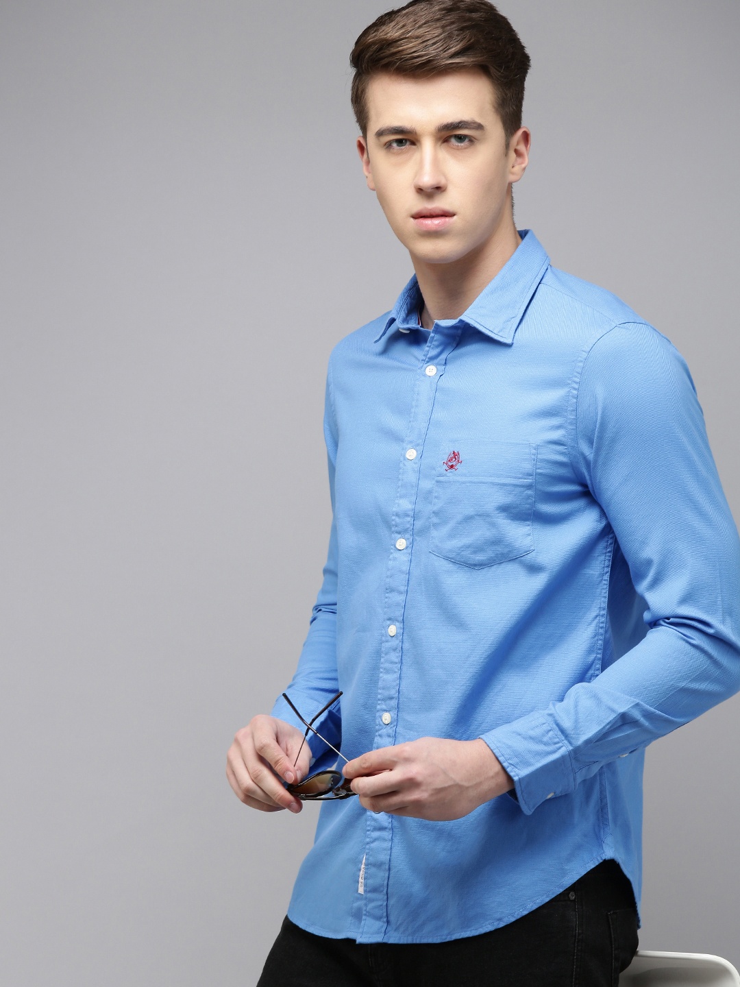 

U.S. Polo Assn. Standard Pure Cotton Casual Shirt, Blue
