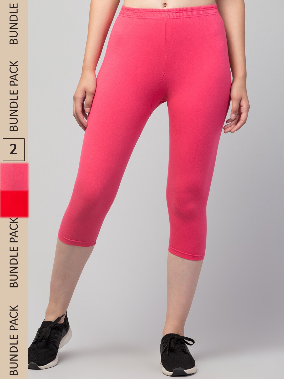 

Apraa & Parma Women Pack of 2 Skinny Fit Capris, Pink