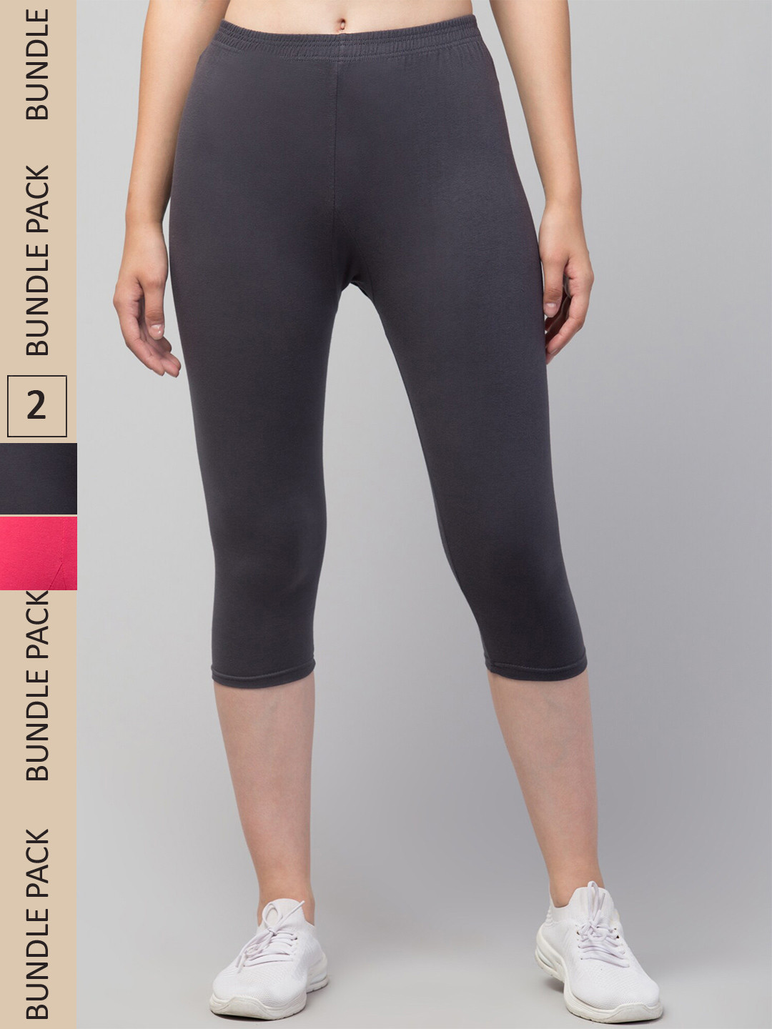 

Apraa & Parma Women Pack of 2 Skinny Fit Capris, Pink