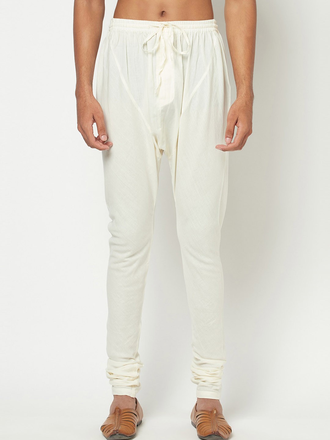 

Fabindia Men Straight-Fit Cotton Churidar, Off white