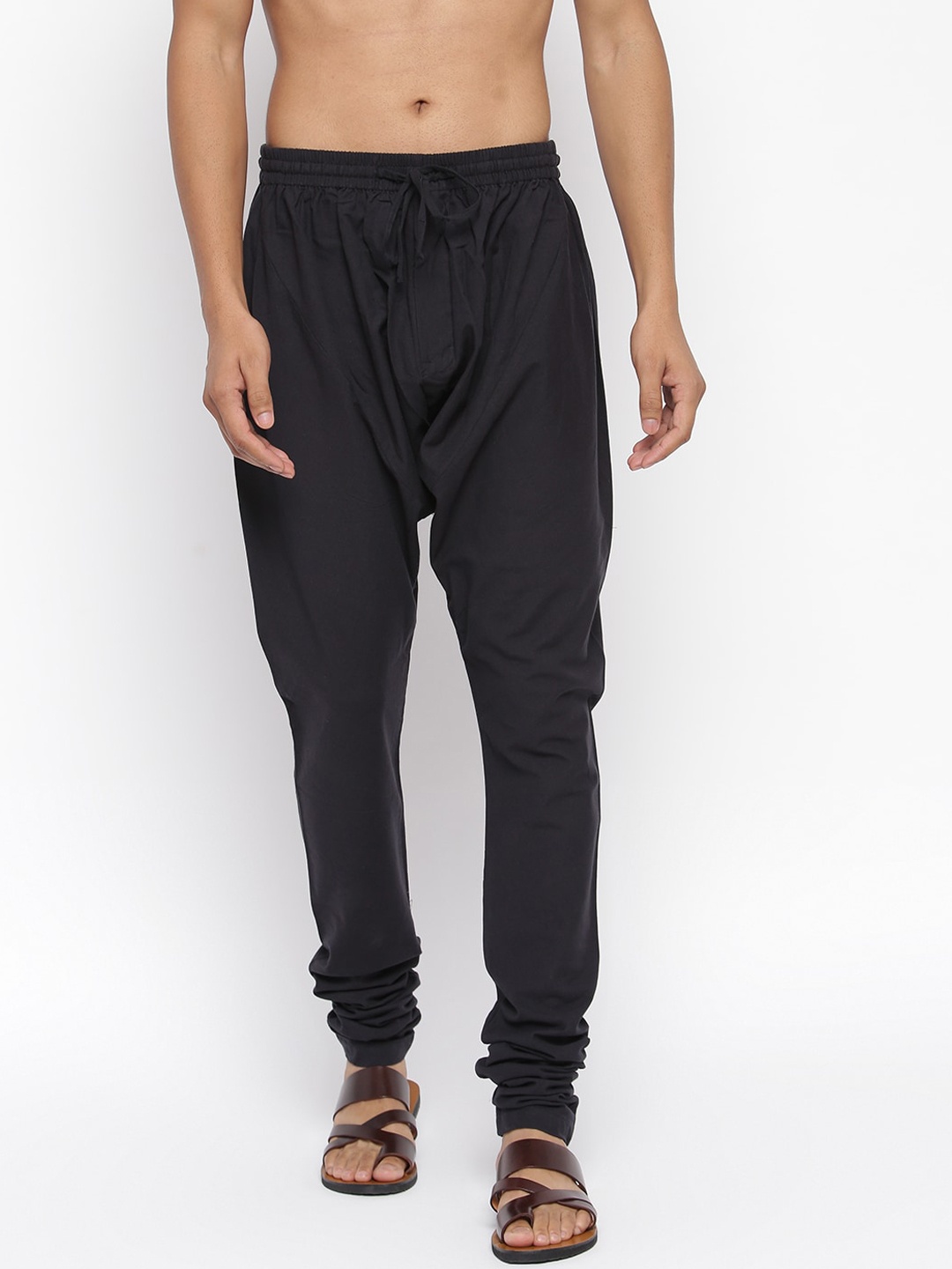

Fabindia Men Straight-Fit Cotton Churidar, Black
