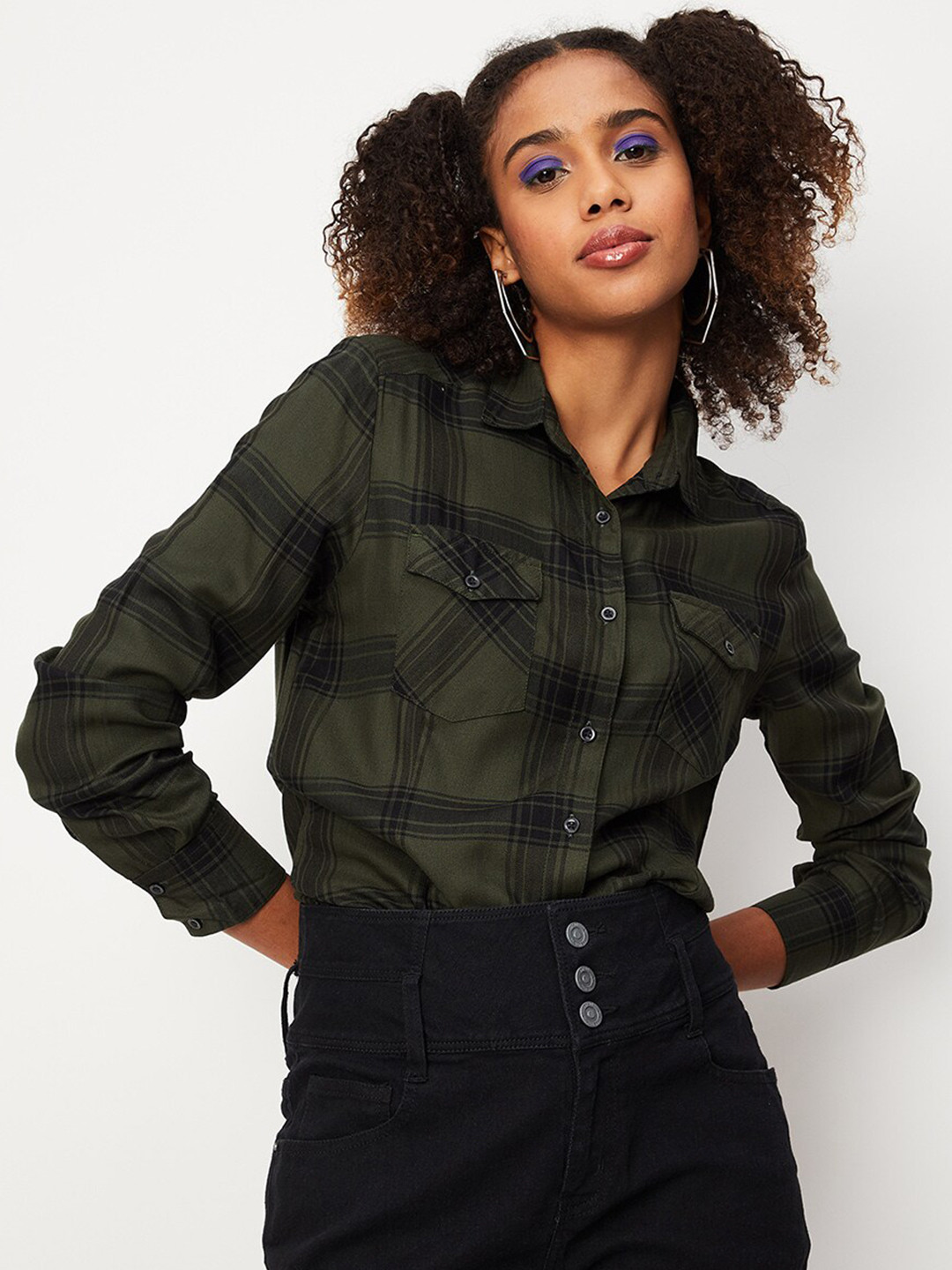 

max Tartan Checks Checked Casual Shirt, Green