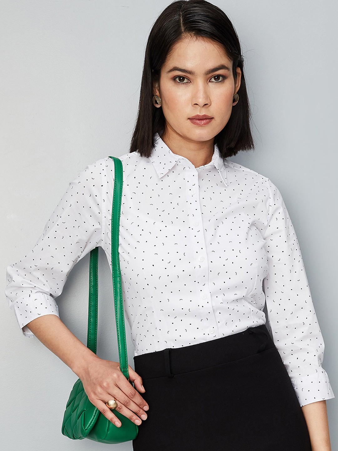 

max Micro Ditsy Printed Formal Shirt, White