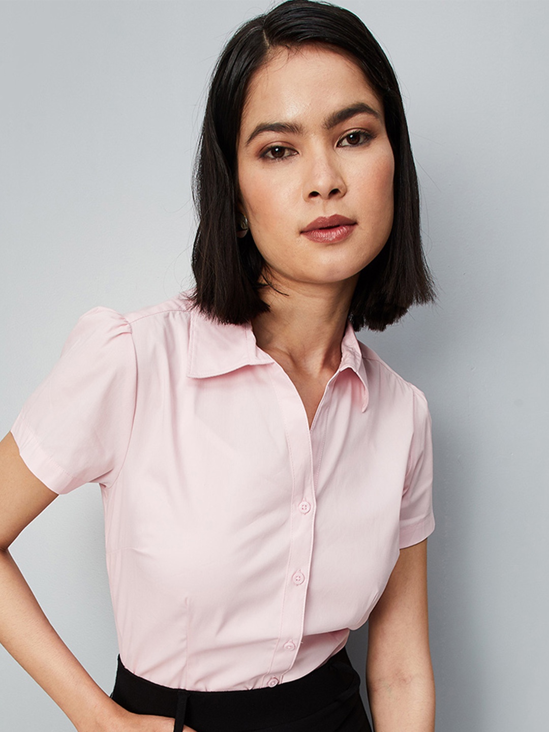 

max Shirt Collar Casual Shirt, Pink