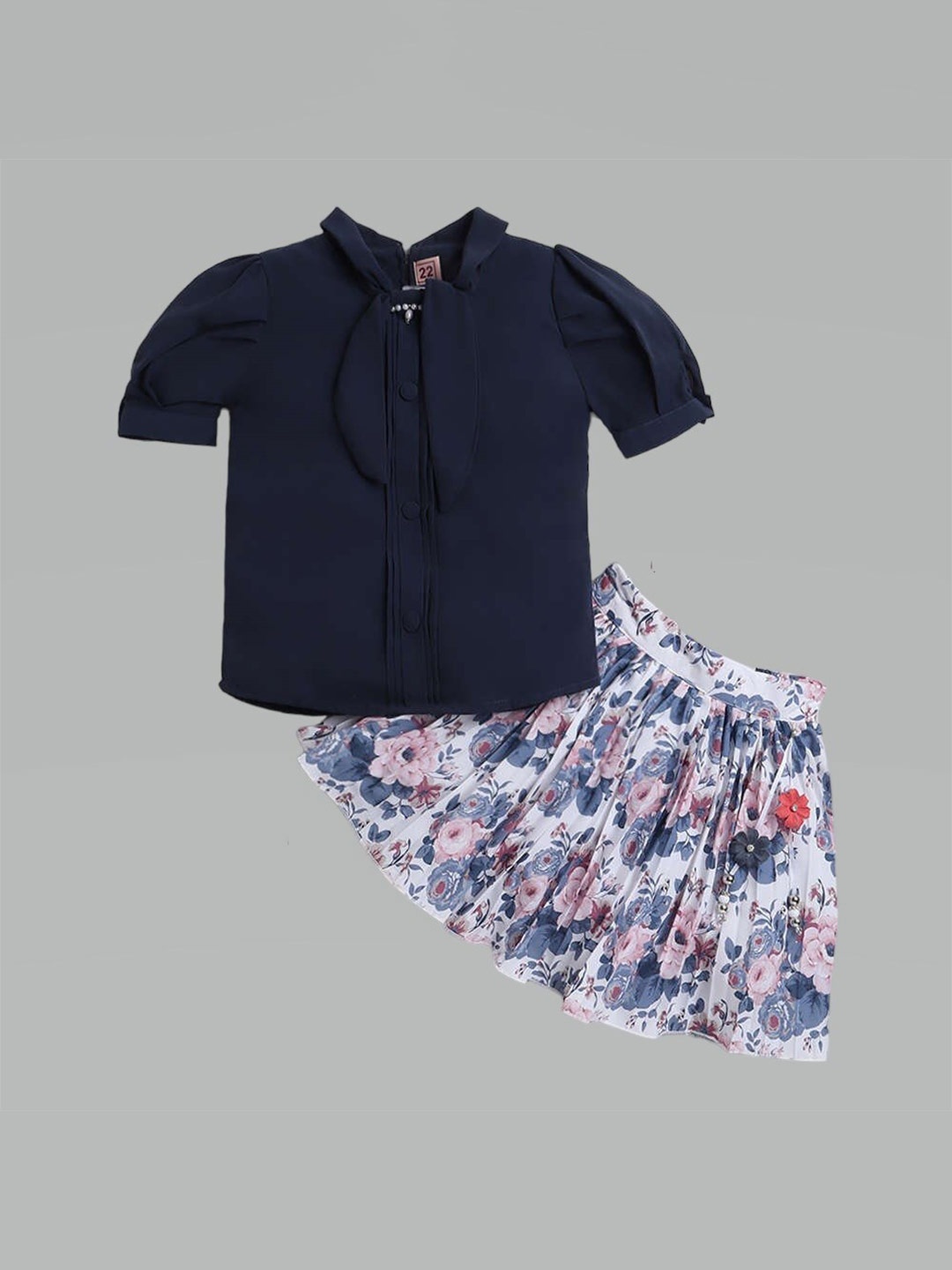 

The Magic Wand Girls Shirt with Skirt Set, Navy blue