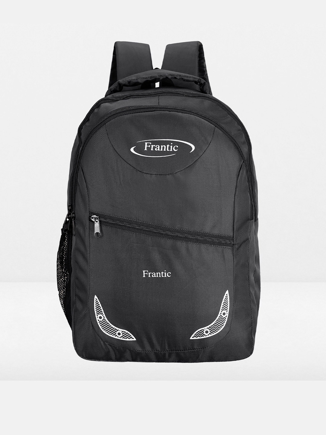 

Frantic Unisex Kids Black & White Typography Backpack