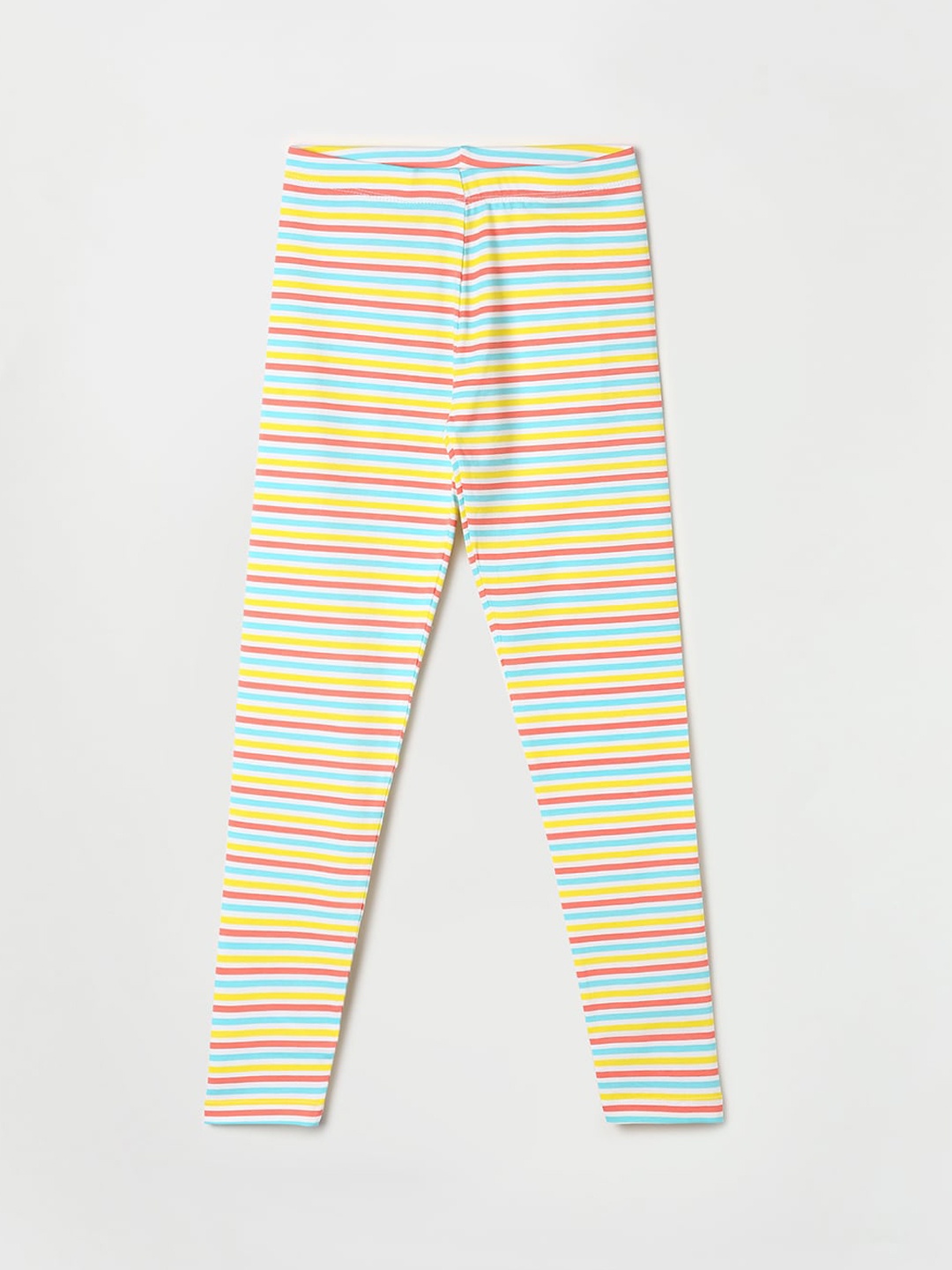 

Fame Forever by Lifestyle Girls Striped Cotton Leggings, White