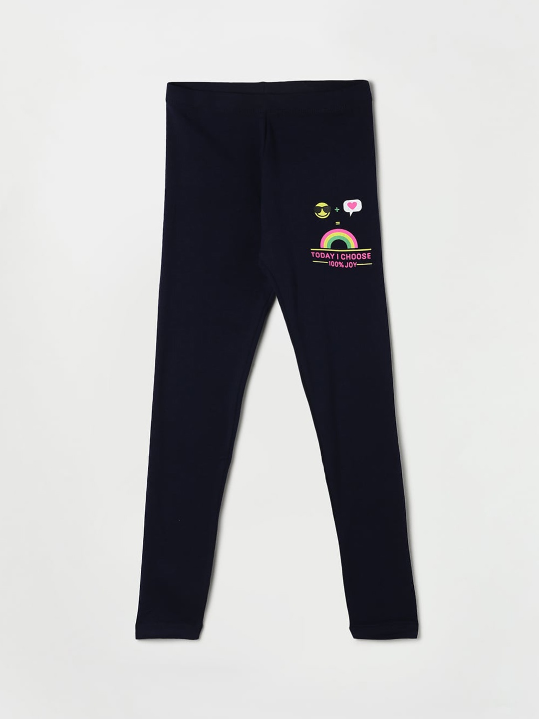 

Fame Forever by Lifestyle Girls Cotton Ankle-Length Leggings, Navy blue