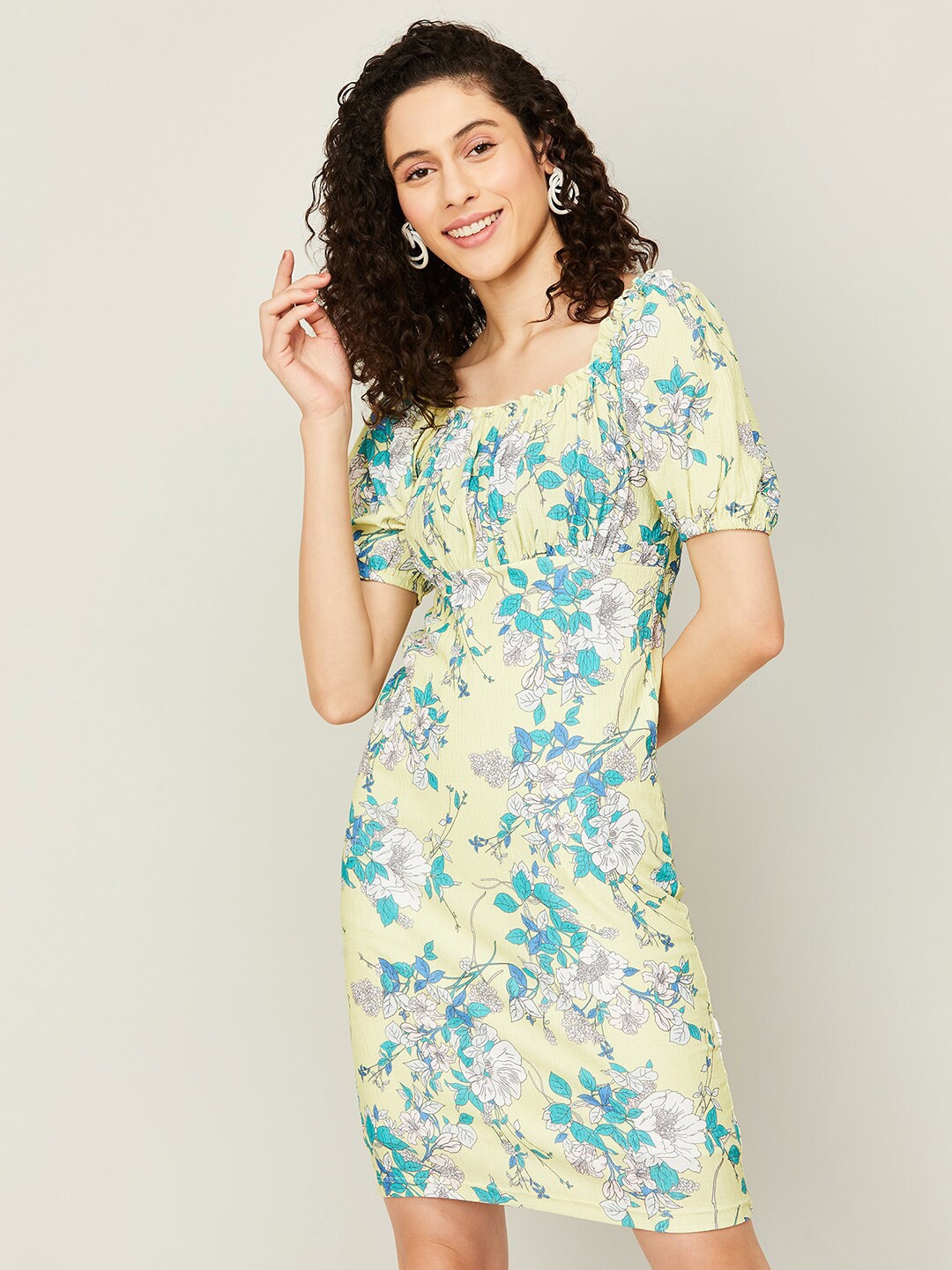 

CODE by Lifestyle Floral Printed Sheath Dress, Yellow