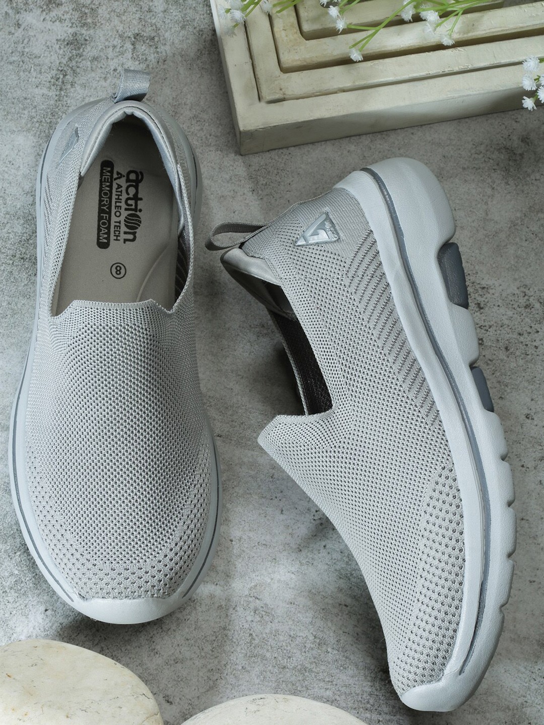 

Action Men Mesh Running Non-Marking Sports Shoes ATG-726, Grey