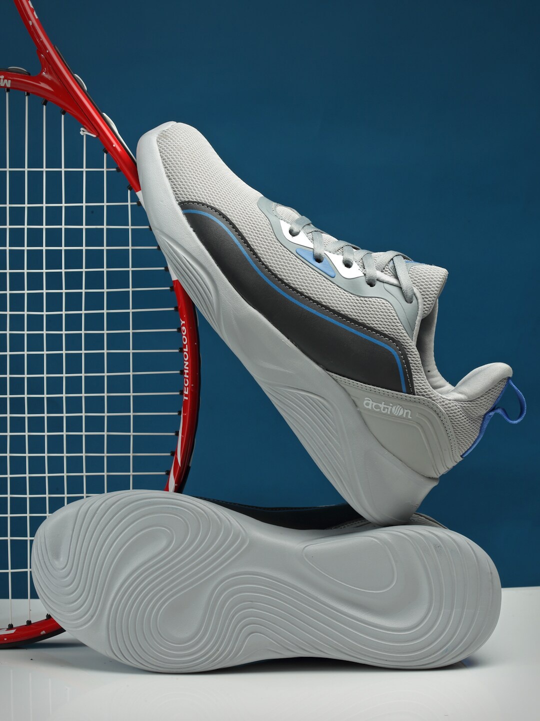 

Action Men Mesh Running Non-Marking Sports Shoes ATG-652, Grey