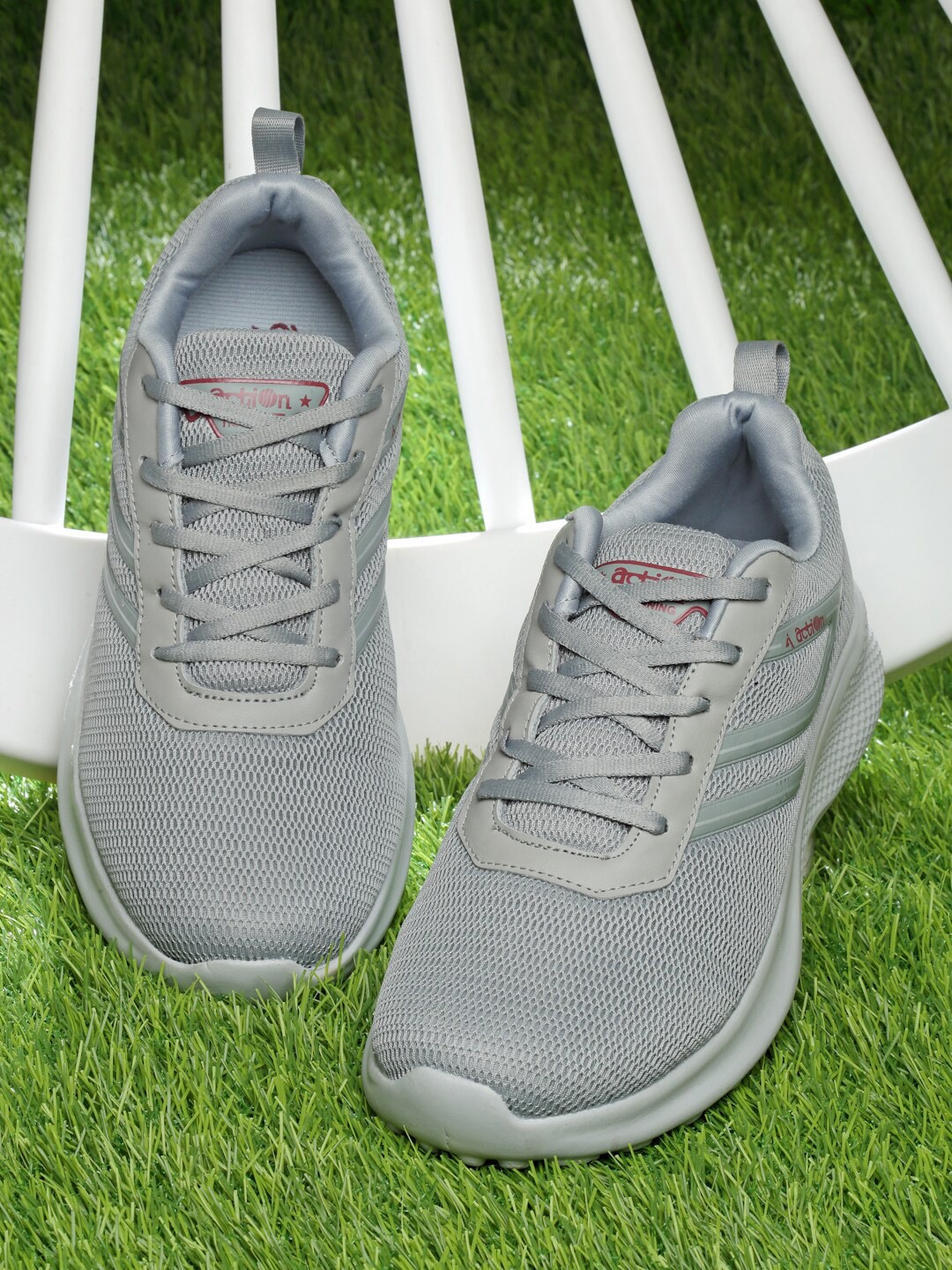 

Action Men Mesh Lace-Up Running Non-Marking Shoes, Grey